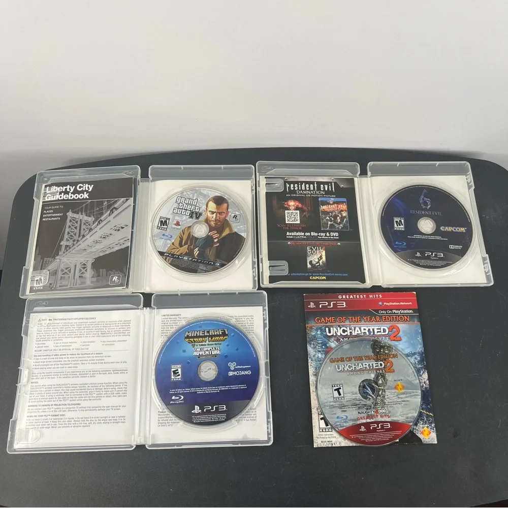 PlayStation 3 PS3 Slim Console System Bundle Lot & 14 Games Tested & Working